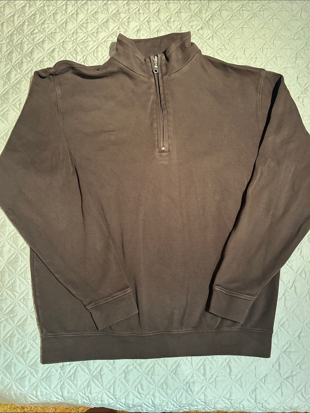 Scott Barber Men's Brown Half-Zip Pullover Sweater Medium